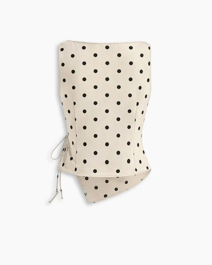 Polka Dot Wrap Sleeveless Top - Image 2